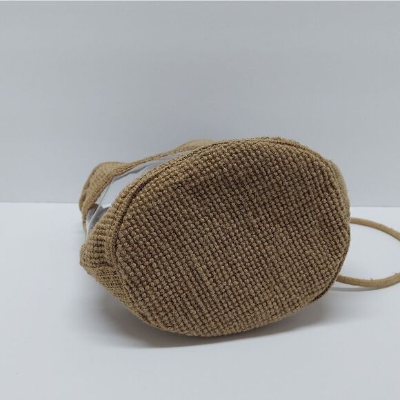 Mary Kay Jute Vintage Backpack Barrel Bag Sac Clear Boho Bag Summer Concert Show - Picture 5 of 9